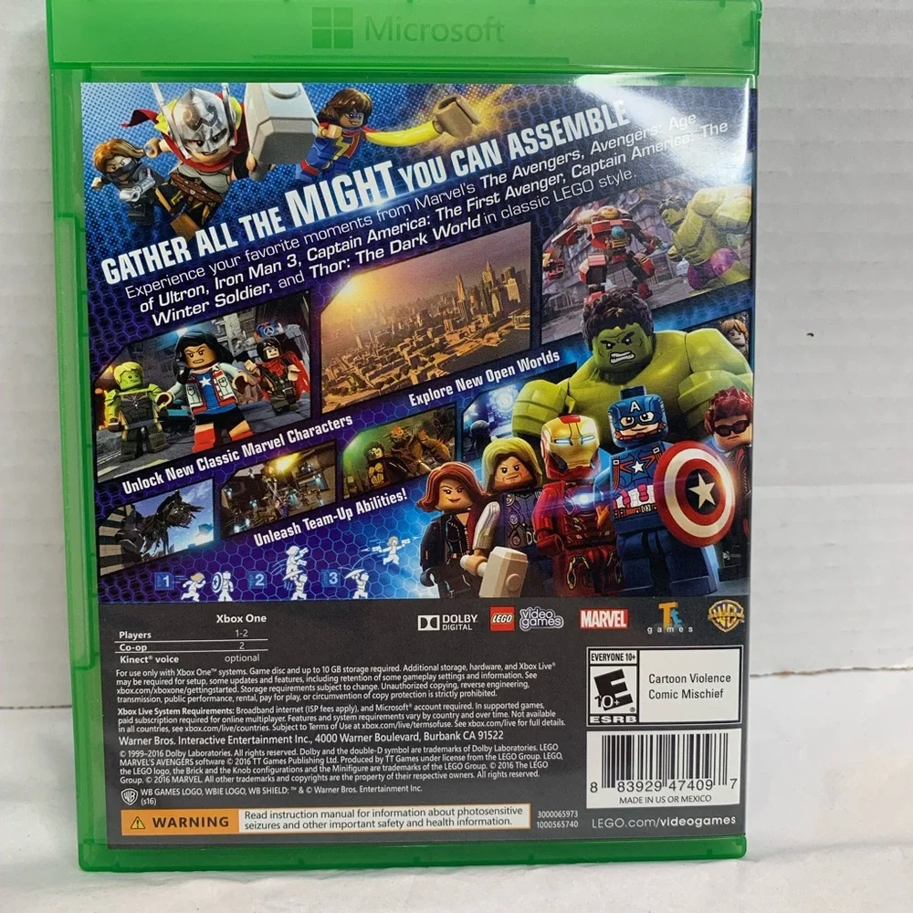 LEGO MARVEL AVENGERS Video Game For Microsoft XBox One. No scratches